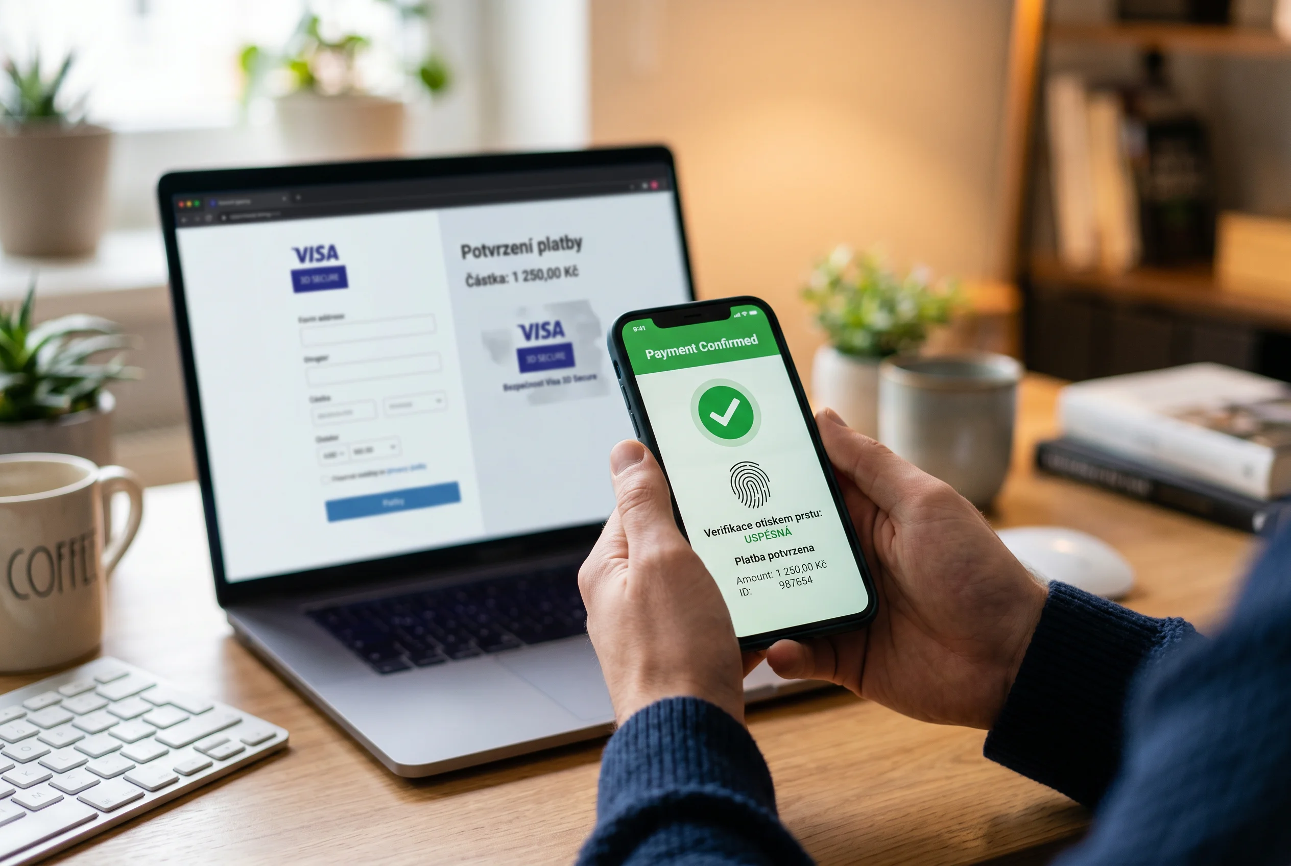 Bezpečnost platby Visa při sázení -- 3D Secure ověření na mobilním telefonu