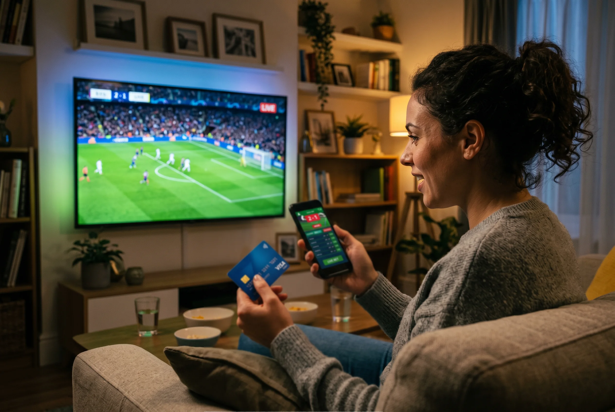 Vklad Visa při live sázení v reálném čase během zápasu