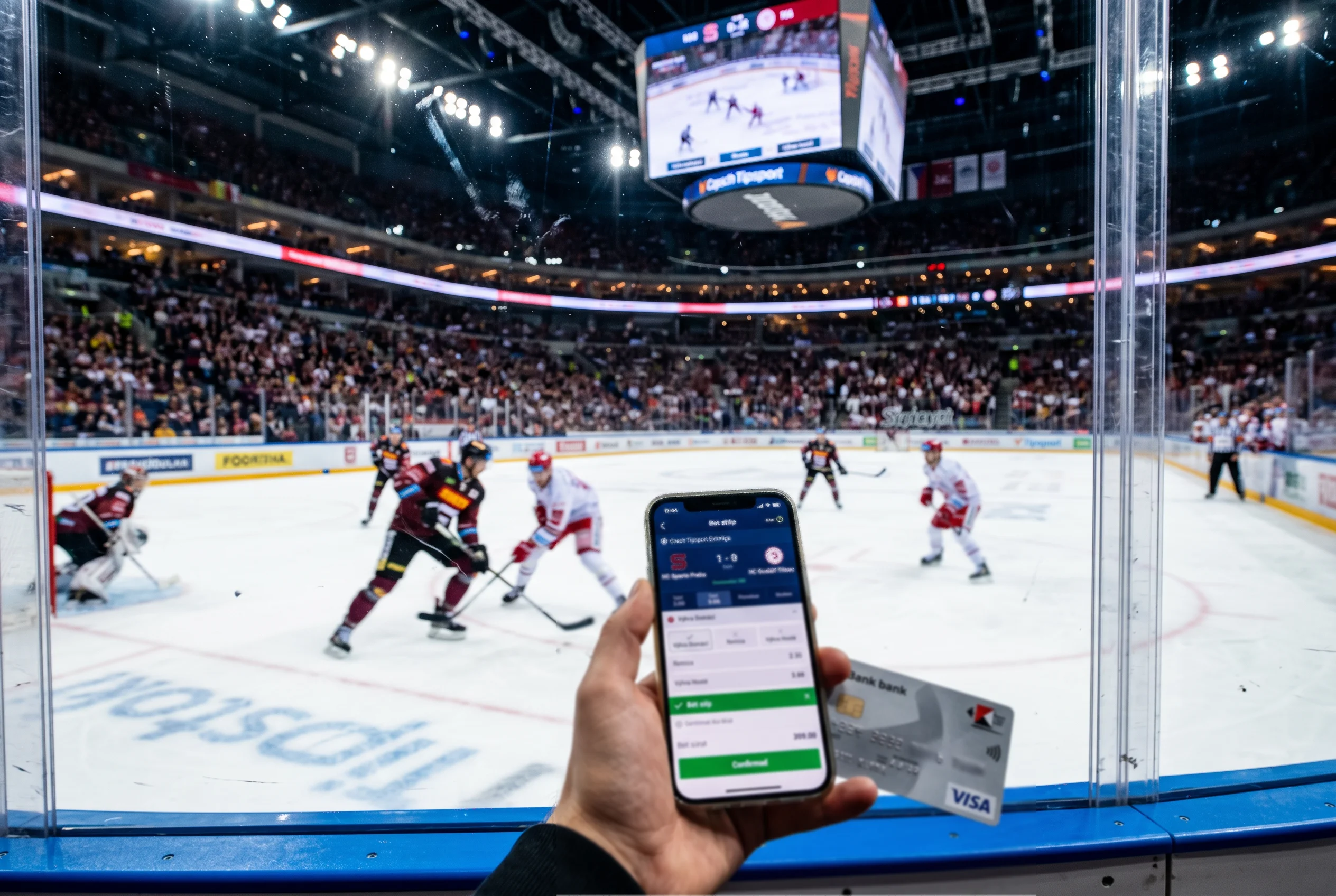 Sázení na český hokej a extraligu s kartou Visa